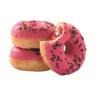 Mini donut aardbei (gevuld) 24 gr