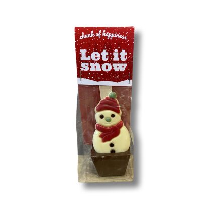 Sneeuwpop chocolade lepel
