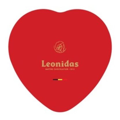 Leonidas Metalen hart doos rood - 12 hartjes